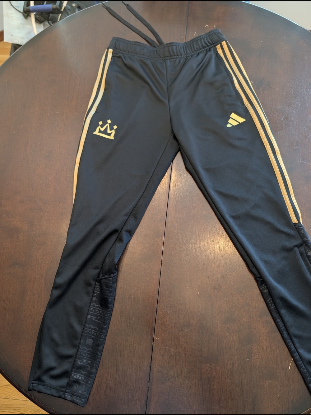 Kids Black and Gold Athletic Track Pants
